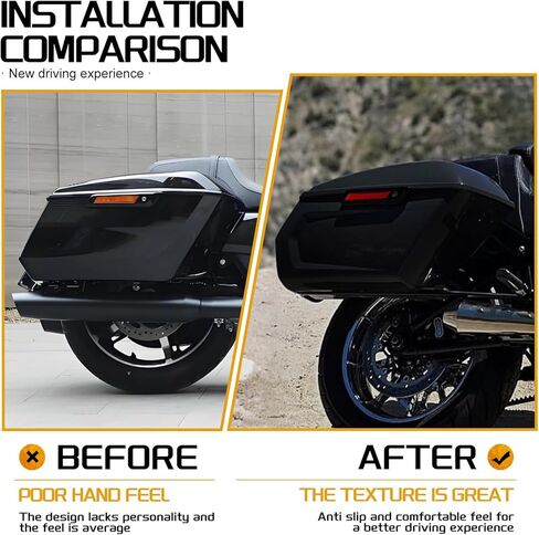 Saddle Bags Chopped Saddlebags, Fit For Harley Touring Road Glide Electra Street Glide Road King 2014-2023, Upgraded Saddlebags Except CVO Black Latches in Kuwait