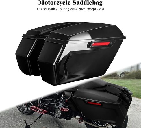 Saddle Bags Chopped Saddlebags, Fit For Harley Touring Road Glide Electra Street Glide Road King 2014-2023, Upgraded Saddlebags Except CVO Black Latches in Kuwait