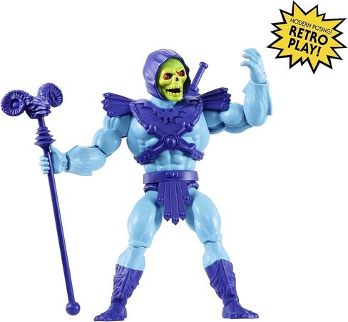 Masters of the Universe Origins Action Figure Skeletor, 5.5 Inch 1980s Motu TV Villain, Detailed Design with Harness, Havoc Staff & Sword in Kuwait