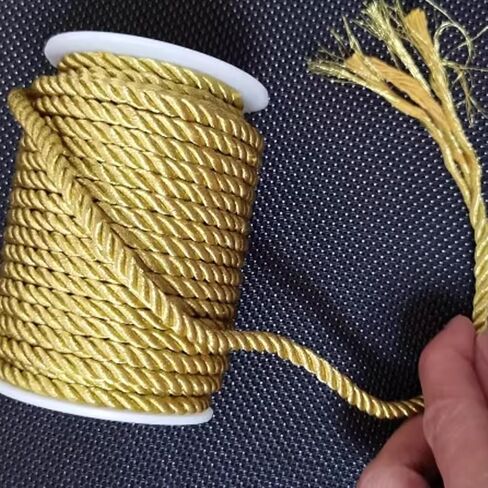 20 Yard Gold Rope Cord 5mm Twisted Cord Trim Goddess Costume Belt Graduation Honor Cord DIY Accessories for Toga Party Costume Curtain Tiebacks Gift Wrapping Bullion Fringe Trim in Kuwait