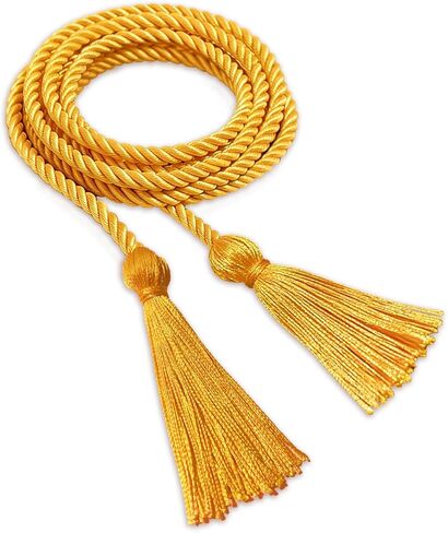 Graduation Honor Cords, 67" Braided Intertwined Cord with 4" Tassels, Gold and Blue Mixed Two-Tone Academic Regalia for High School and College Graduates, Honor Society Cord in Kuwait