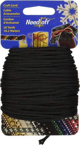 Needloft Novelty Craft Cord, 20-Yard, Solid Black in Saudi Arabia