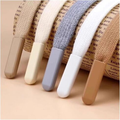 2pcs Flat Hoodie Drawstring Cords Replacement, 55inch Drawstrings with Easy Threaders for Sweatpants Shorts Pants Jackets(Beige) in Kuwait