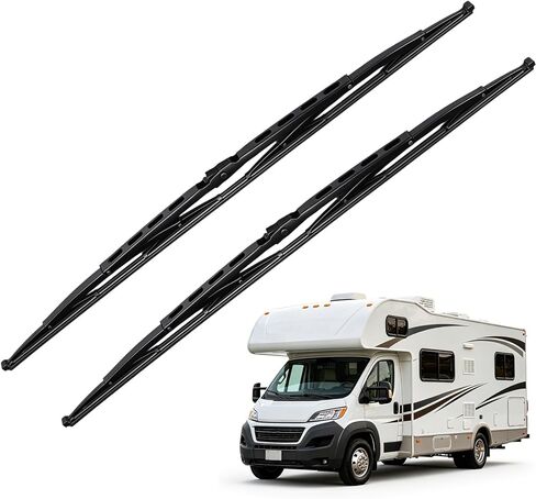 شفرات ممسحة RV مقاس 32 بوصة × 32 بوصة قطعتان، مساحات زجاج أمامي شديدة التحمل للفئة A RV، تناسب Isuzu Reach 2011-2015، MAN & Scania Bus، أذرع خطاف 12x4 و9x4، مطاط طبيعي لجميع المواسم in Kuwait