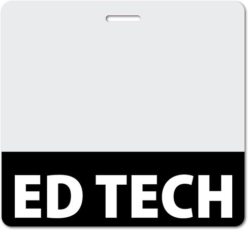 ED TECH Heavy Duty Horizontal Black (1 Pack) - Spill & Tear Proof Cards - 2 Sided USA Printed Quick Role Identifier ID Tag Backer by BadgeZoo in Saudi Arabia