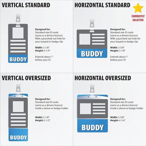 ED TECH Heavy Duty Horizontal Black (1 Pack) - Spill & Tear Proof Cards - 2 Sided USA Printed Quick Role Identifier ID Tag Backer by BadgeZoo in Saudi Arabia