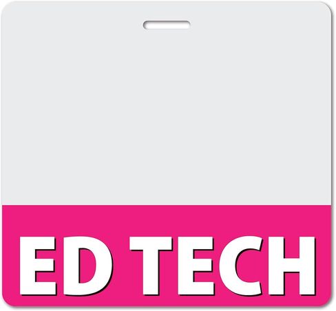 ED TECH Heavy Duty Horizontal Black (1 Pack) - Spill & Tear Proof Cards - 2 Sided USA Printed Quick Role Identifier ID Tag Backer by BadgeZoo in Saudi Arabia
