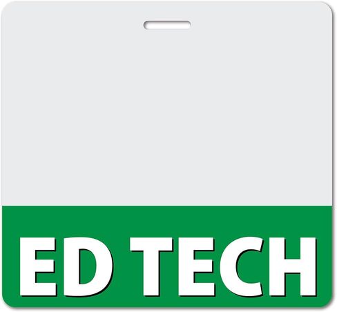 ED TECH Heavy Duty Horizontal Black (1 Pack) - Spill & Tear Proof Cards - 2 Sided USA Printed Quick Role Identifier ID Tag Backer by BadgeZoo in Saudi Arabia