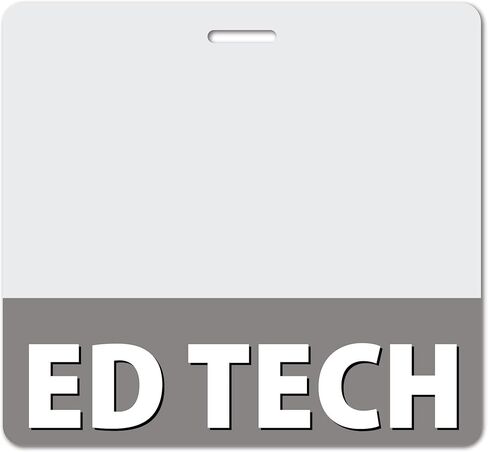 ED TECH Heavy Duty Horizontal Black (1 Pack) - Spill & Tear Proof Cards - 2 Sided USA Printed Quick Role Identifier ID Tag Backer by BadgeZoo in Saudi Arabia
