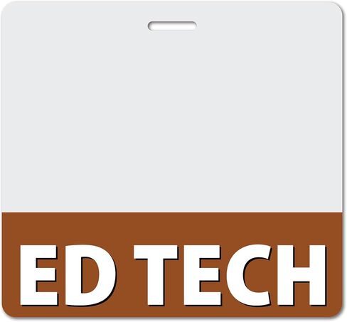ED TECH Heavy Duty Horizontal Black (1 Pack) - Spill & Tear Proof Cards - 2 Sided USA Printed Quick Role Identifier ID Tag Backer by BadgeZoo in Saudi Arabia