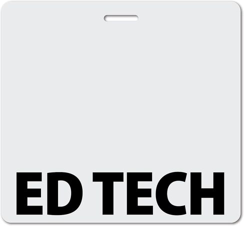 ED TECH Heavy Duty Horizontal Black (1 Pack) - Spill & Tear Proof Cards - 2 Sided USA Printed Quick Role Identifier ID Tag Backer by BadgeZoo in Saudi Arabia