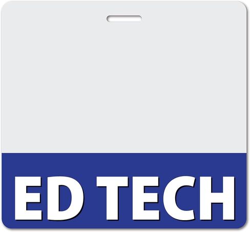 ED TECH Heavy Duty Horizontal Black (1 Pack) - Spill & Tear Proof Cards - 2 Sided USA Printed Quick Role Identifier ID Tag Backer by BadgeZoo in Saudi Arabia