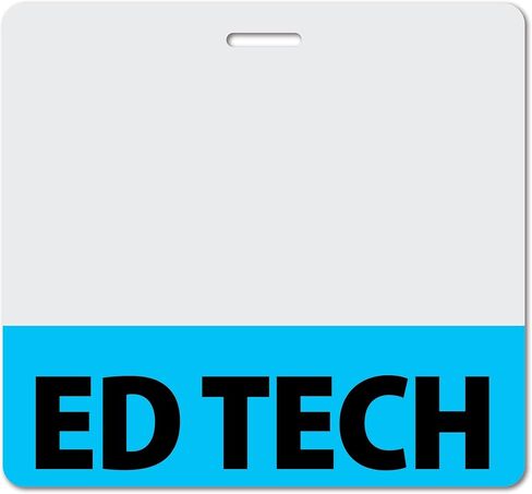 ED TECH Heavy Duty Horizontal Black (1 Pack) - Spill & Tear Proof Cards - 2 Sided USA Printed Quick Role Identifier ID Tag Backer by BadgeZoo in Saudi Arabia