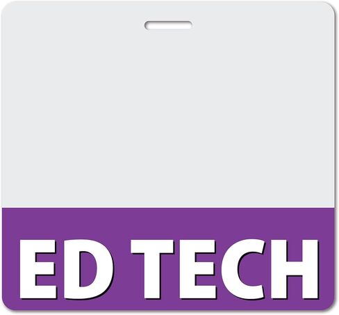 ED TECH Heavy Duty Horizontal Black (1 Pack) - Spill & Tear Proof Cards - 2 Sided USA Printed Quick Role Identifier ID Tag Backer by BadgeZoo in Saudi Arabia