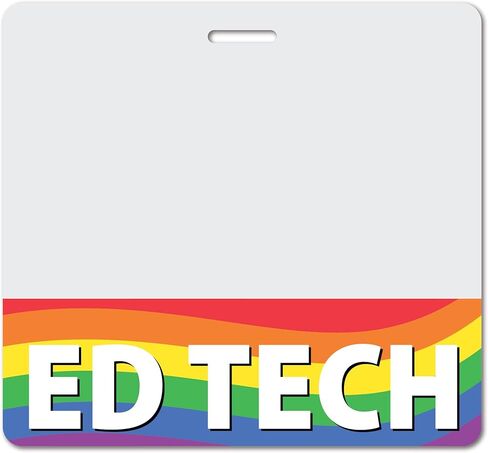 ED TECH Heavy Duty Horizontal Black (1 Pack) - Spill & Tear Proof Cards - 2 Sided USA Printed Quick Role Identifier ID Tag Backer by BadgeZoo in Saudi Arabia