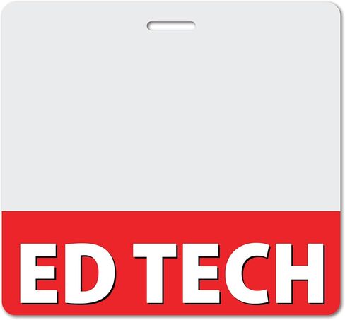 ED TECH Heavy Duty Horizontal Black (1 Pack) - Spill & Tear Proof Cards - 2 Sided USA Printed Quick Role Identifier ID Tag Backer by BadgeZoo in Saudi Arabia