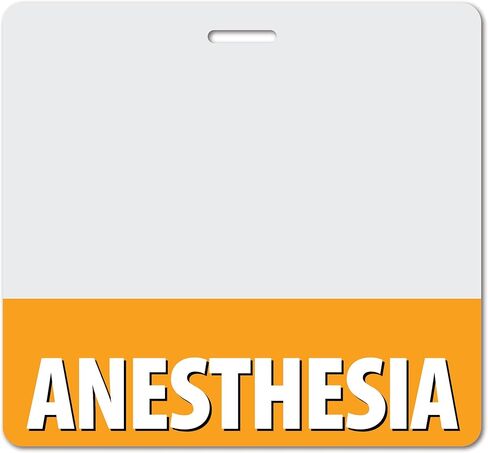 Anesthesia Heavy Duty Horizontal Black (عبوة واحدة) - بطاقات مقاومة للانسكاب والتمزق - ملصق تعريف سريع الدور مطبوع على الوجهين في الولايات المتحدة الأمريكية من BadgeZoo in Kuwait