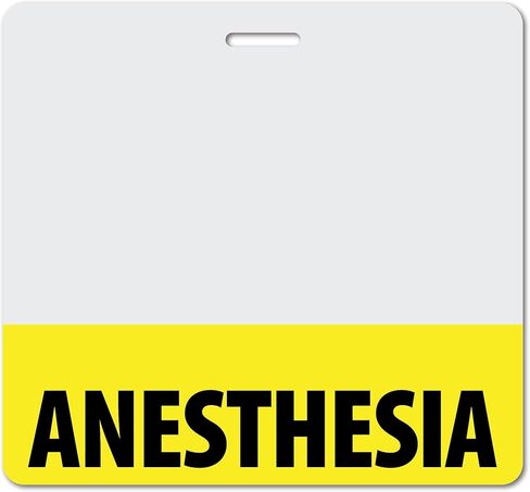 Anesthesia Heavy Duty Horizontal Black (1 Pack) - Spill & Tear Proof Cards - 2 Sided USA Printed Quick Role Identifier ID Tag Backer by BadgeZoo in Kuwait