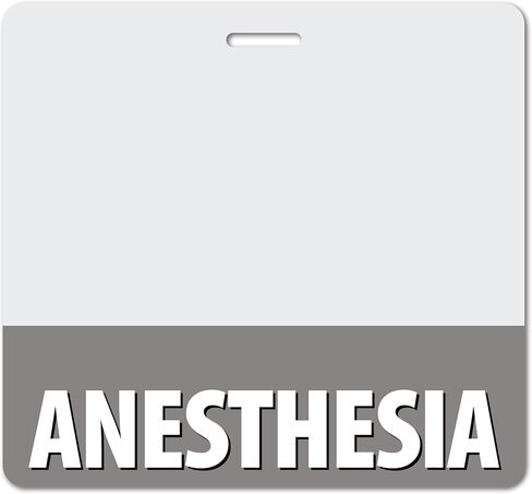 Anesthesia Heavy Duty Horizontal Black (1 Pack) - Spill & Tear Proof Cards - 2 Sided USA Printed Quick Role Identifier ID Tag Backer by BadgeZoo in Kuwait