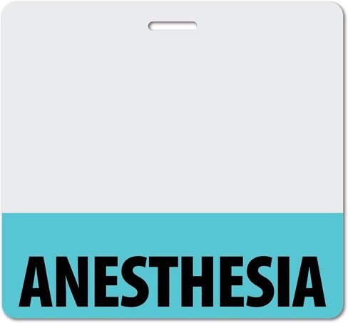 Anesthesia Heavy Duty Horizontal Black (1 Pack) - Spill & Tear Proof Cards - 2 Sided USA Printed Quick Role Identifier ID Tag Backer by BadgeZoo in Kuwait