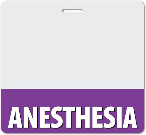 Anesthesia Heavy Duty Horizontal Black (1 Pack) - Spill & Tear Proof Cards - 2 Sided USA Printed Quick Role Identifier ID Tag Backer by BadgeZoo in Kuwait
