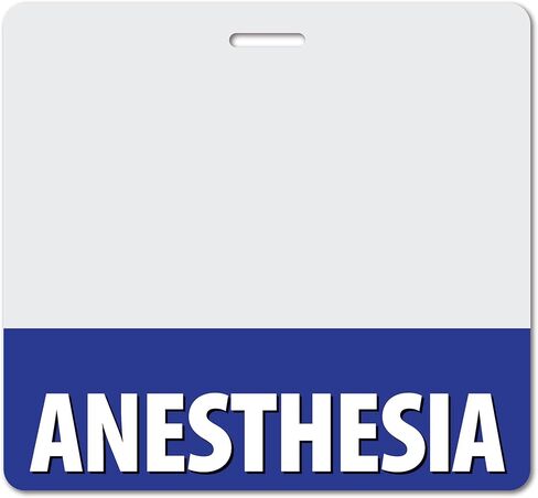 Anesthesia Heavy Duty Horizontal Black (1 Pack) - Spill & Tear Proof Cards - 2 Sided USA Printed Quick Role Identifier ID Tag Backer by BadgeZoo in Kuwait