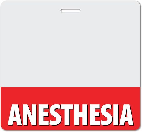Anesthesia Heavy Duty Horizontal Black (1 Pack) - Spill & Tear Proof Cards - 2 Sided USA Printed Quick Role Identifier ID Tag Backer by BadgeZoo in Kuwait
