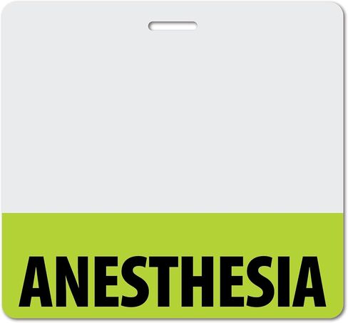 Anesthesia Heavy Duty Horizontal Black (1 Pack) - Spill & Tear Proof Cards - 2 Sided USA Printed Quick Role Identifier ID Tag Backer by BadgeZoo in Kuwait