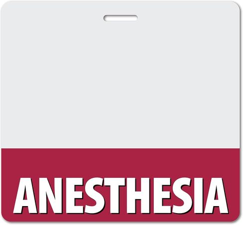 Anesthesia Heavy Duty Horizontal Black (1 Pack) - Spill & Tear Proof Cards - 2 Sided USA Printed Quick Role Identifier ID Tag Backer by BadgeZoo in Kuwait