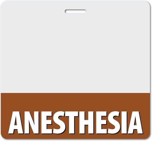 Anesthesia Heavy Duty Horizontal Black (1 Pack) - Spill & Tear Proof Cards - 2 Sided USA Printed Quick Role Identifier ID Tag Backer by BadgeZoo in Kuwait