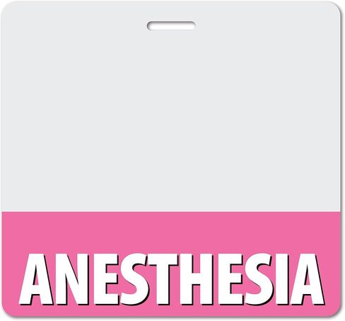 Anesthesia Heavy Duty Horizontal Black (1 Pack) - Spill & Tear Proof Cards - 2 Sided USA Printed Quick Role Identifier ID Tag Backer by BadgeZoo in Kuwait