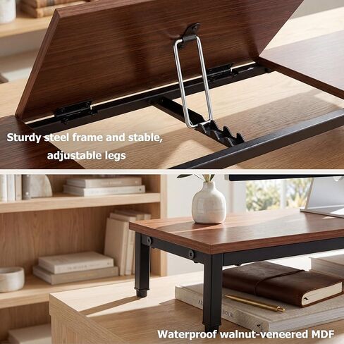 Gyfimoie Monitor Stand,Dual Monitor Riser,2-in-1 Small Adjustable Laptop Desk,39Inch Large Computer Monitor Stands for 2 Monitors,Monitor Riser,Desktop Oraganizer Computer,Laptop,Screen,Printer in Saudi Arabia