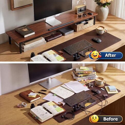 Gyfimoie Monitor Stand,Dual Monitor Riser,2-in-1 Small Adjustable Laptop Desk,39Inch Large Computer Monitor Stands for 2 Monitors,Monitor Riser,Desktop Oraganizer Computer,Laptop,Screen,Printer in Saudi Arabia