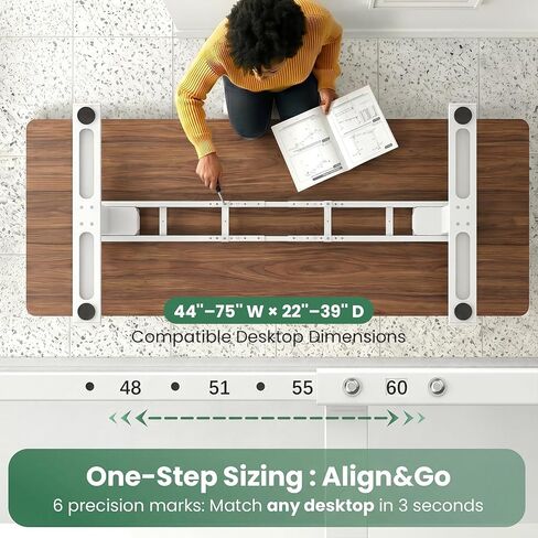 SIAGO Dual Motor Standing Desk Frame with Power Strip, 280 lbs Capacity Standing Desk Legs for Tops up to 75", Adjustable Desk Legs with Memory Presets & Cable Tray, White Frame Only in Saudi Arabia