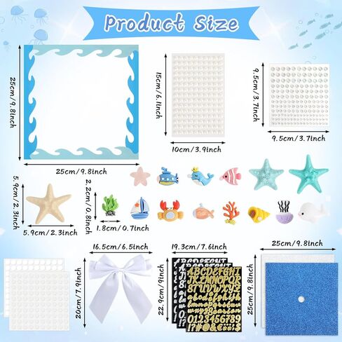 34 Pcs Ocean Theme DIY Graduation Cap Decorations Marine Organisms Patch White Bows Rhinestone Gem Stickers Ocean Wave Cutouts Pearl Stickers for DIY Hat Grad Cap Topper Graduation Party Supplies in Kuwait