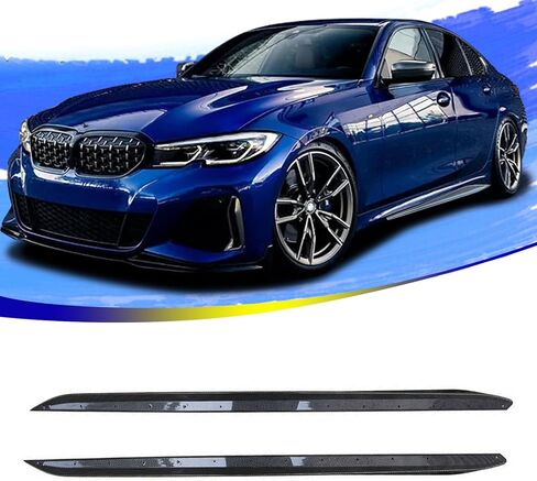 تنانير جانبية G20 تناسب موديلات 2019-2026 3 سلسلة G20 330i 330e M340i & xDrive موديلات M الرياضية حزمة الروك لوحات تمديد ABS البلاستيك نمط الكربون in Kuwait
