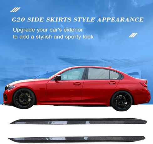 تنانير جانبية G20 تناسب موديلات 2019-2026 3 سلسلة G20 330i 330e M340i & xDrive موديلات M الرياضية حزمة الروك لوحات تمديد ABS البلاستيك نمط الكربون in Kuwait