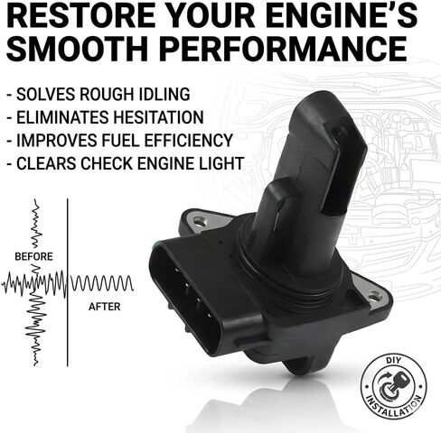 مستشعر تدفق الهواء الشامل MAF 22204-22010 لسيارة Toyota Camry 2002-2006، Corolla، Highlander، 4Runner، Tacoma، RAV4، Lexus ES300 RX300، Scion xA xB، يستبدل 22204-21010 22204-07010 197-6030 in Kuwait