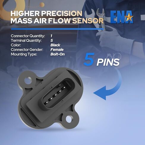 ENA Mass Air Flow Sensor Meter MAF Compatible with BMW 550i GT xDrive 650i Gran Coupe 650i xDrive 750Li xDrive Alpina B7L X5 X6 2006-2015 Replacement for MAS0412 13627537488 13627566990 13628645877 in Kuwait