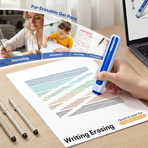 Heat Pen Eraser for Erasable Gel Ink Pen/Fountain Pens- Heat Erasable Gel, 1-Second Clean Erase, USB-C Rechargeable, Safe for Students & Note-Taking in Kuwait