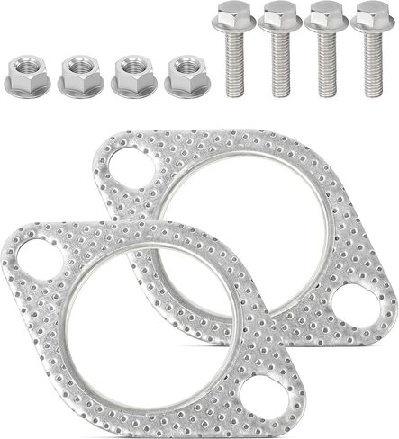 2PCS Exhaust Gasket,Car Accessories Universal Exhaust Flange Gasket,Catalytic Converter Gasket Muffler Repair Kit with Bolts Nuts,Replacement Replace Part Number OEM120-06310-0002 (2.25 inch) in Saudi Arabia