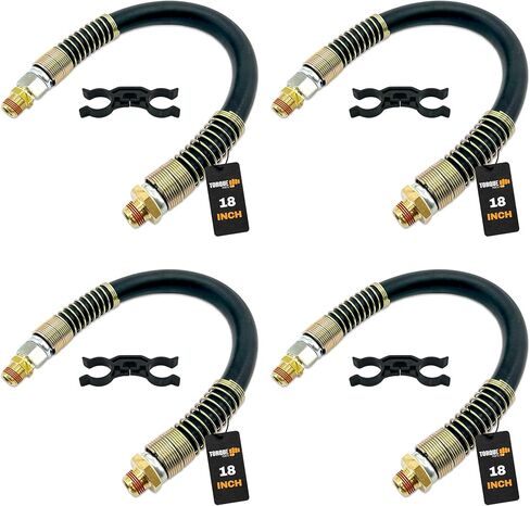 TORQUE 2 Pack 60" Air Brake Chamber Hose 1/2" x 3/8" NPT Swivel Rubber Air Brake Line Assembly with Separator – Air Brake Hose for Semi Truck, Replaces 177.786 in Kuwait