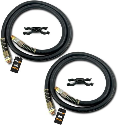 TORQUE 2 Pack 60" Air Brake Chamber Hose 1/2" x 3/8" NPT Swivel Rubber Air Brake Line Assembly with Separator – Air Brake Hose for Semi Truck, Replaces 177.786 in Kuwait