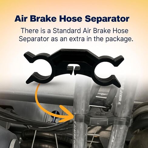 TORQUE 2 Pack 60" Air Brake Chamber Hose 1/2" x 3/8" NPT Swivel Rubber Air Brake Line Assembly with Separator – Air Brake Hose for Semi Truck, Replaces 177.786 in Kuwait