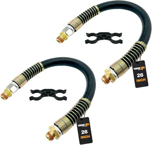 TORQUE 2 Pack 60" Air Brake Chamber Hose 1/2" x 3/8" NPT Swivel Rubber Air Brake Line Assembly with Separator – Air Brake Hose for Semi Truck, Replaces 177.786 in Kuwait
