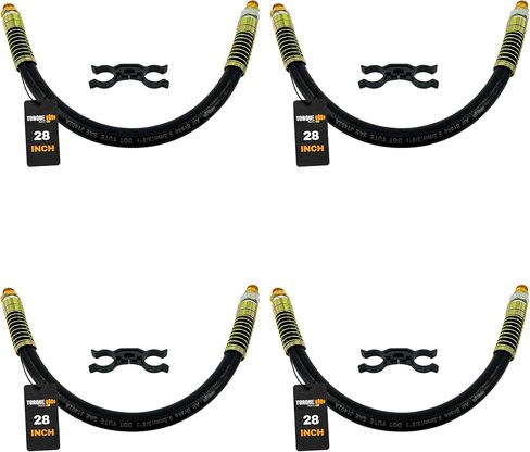 TORQUE 2 Pack 60" Air Brake Chamber Hose 1/2" x 3/8" NPT Swivel Rubber Air Brake Line Assembly with Separator – Air Brake Hose for Semi Truck, Replaces 177.786 in Kuwait