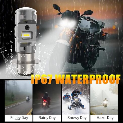 Fit For 1997–2006 Yamaha Banshee 350 LED Headlight Bulbs,H6 H6M P15D bulbs used for Motorcycle/ATVs/UTV, Super Bright 12000 Lumens 6000K White 55W, IP68,Plug and Play, 2-Pack in Saudi Arabia