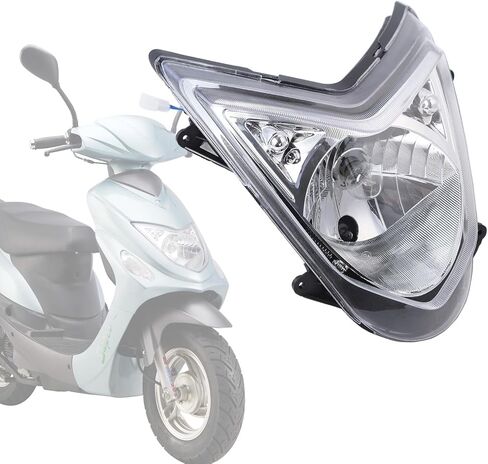 Minho Motorcycle Headlight Assembly Halogen 12V 35W Lamp Compatible with Chinese Wolf RX-50 Chinese Scooter Moped,3200K Yellowish-white light in Kuwait