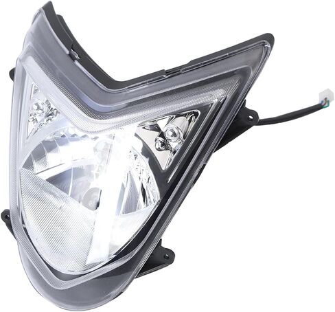 Minho Motorcycle Headlight Assembly Halogen 12V 35W Lamp Compatible with Chinese Wolf RX-50 Chinese Scooter Moped,3200K Yellowish-white light in Kuwait