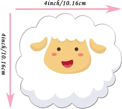 30 Pack Cartoon Lamb Cutouts Double-Sided Cardboard 3 Designs for Classroom Decor in Kuwait